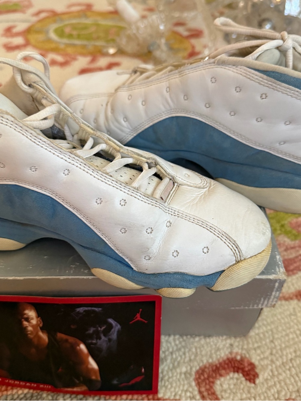 Jordan Women’s White and Light Blue Athletic Shoes